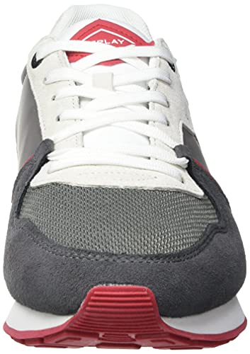 Replay Adrien-Classic West, Zapatillas Hombre, 2915 Gris, Rojo y Blanco, 42 EU