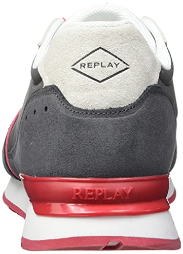 Replay Adrien-Classic West, Zapatillas Hombre, 2915 Gris, Rojo y Blanco, 42 EU