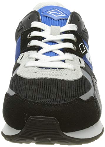 Replay Adrien-Sport Beach, Zapatillas Hombre, 2912 Black Royal Lime, 43 EU