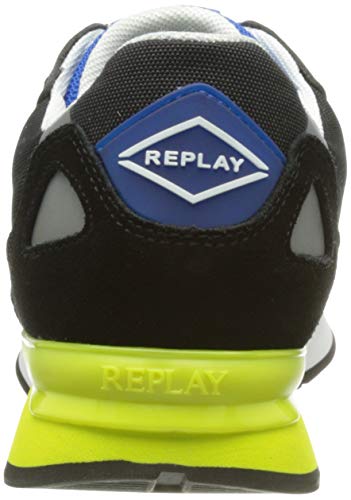 Replay Adrien-Sport Beach, Zapatillas Hombre, 2912 Black Royal Lime, 43 EU