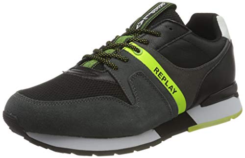 REPLAY Faber , Zapatillas para Hombre , Negro ( 591 Piedra Negra ) , 43 EU