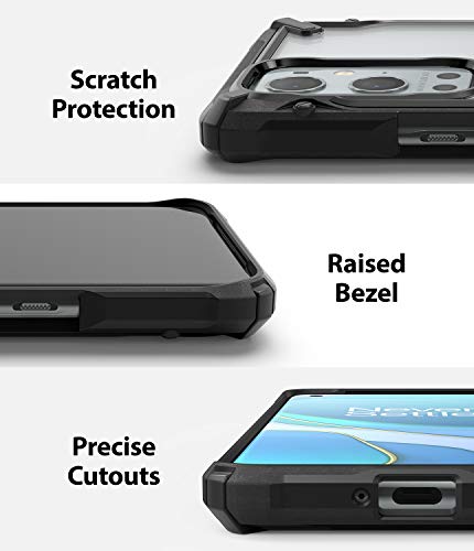 Ringke Fusion-X Compatible con Funda OnePlus 9 Pro (2021), Transparente Rigida Carcasa Parachoque TPU Resistente Impactos Funda Negra - Black (Negro)