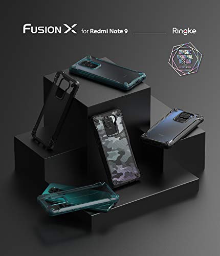 Ringke Fusion-X Diseñado para Funda Xiaomi Redmi Note 9 (2020) Transparente Carcasa Redmi Note 9, Parachoque TPU Resistente Impactos Funda para Redmi Note 9 (6.53 Pulgadas) – Turquoise Green