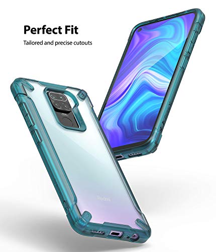 Ringke Fusion-X Diseñado para Funda Xiaomi Redmi Note 9 (2020) Transparente Carcasa Redmi Note 9, Parachoque TPU Resistente Impactos Funda para Redmi Note 9 (6.53 Pulgadas) – Turquoise Green