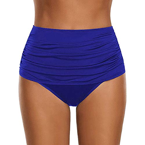 riou Brasileno Bikini Tangas Mujer Playa Traje de baño de triángulo Plisado sólido Bikinis Bottoms Interior Braguitas Bañador Traje de Baño Bragas