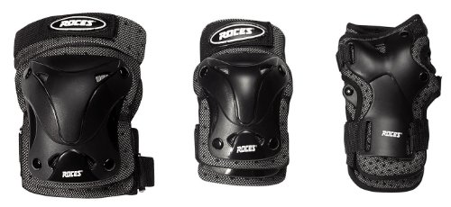 Roces Schützer Standard Vent 3 Pack Protecciones para los Patinadores, Unisex, Negro, S