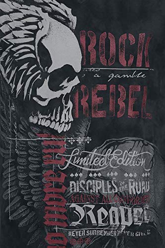 Rock Rebel by EMP Heavy Soul Hombre Camiseta Negro 4XL, 100% algodón, Regular