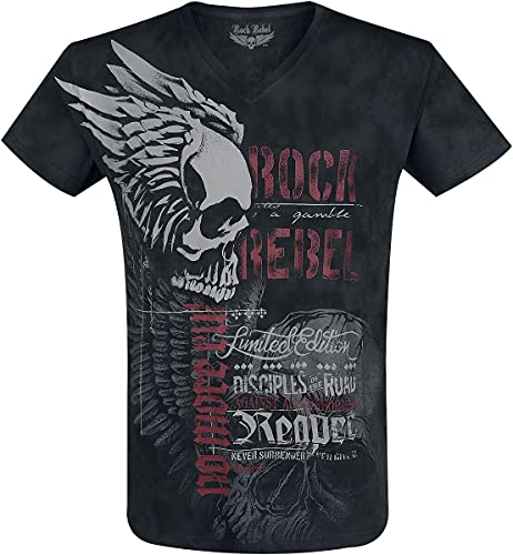 Rock Rebel by EMP Heavy Soul Hombre Camiseta Negro 4XL, 100% algodón, Regular