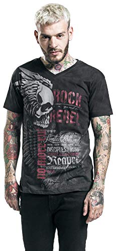 Rock Rebel by EMP Heavy Soul Hombre Camiseta Negro 4XL, 100% algodón, Regular