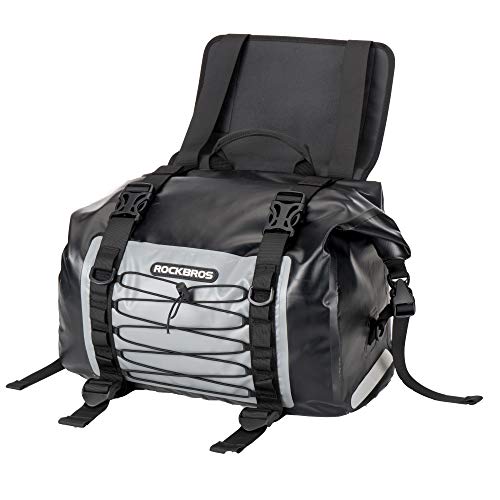 ROCKBROS Bolsa para Moto Alforjas Impermeable PVC para Asiento 62L Motociclismo Viajes