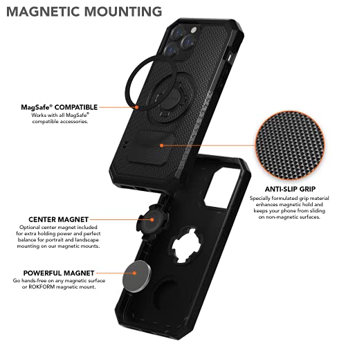 Rokform - Funda para iPhone 13 Pro Max, serie Rugged, doble imán más compatible con MagSafe, protección magnética Apple Gear, funda para iPhone RokLock Twist Lock, probada contra caídas (negro)