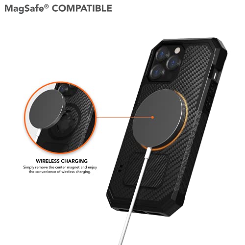 Rokform - Funda para iPhone 13 Pro Max, serie Rugged, doble imán más compatible con MagSafe, protección magnética Apple Gear, funda para iPhone RokLock Twist Lock, probada contra caídas (negro)