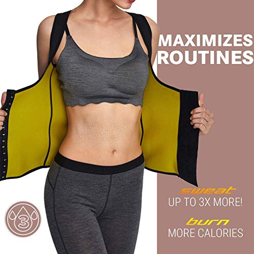 Roseate Faja Reductora Mujer Camisetas Sauna Chaleco Neopreno de Sudoración para Deporte Forma de Cuerpo y Sudor Caliente sin Cremallera/Cierre de Gancho XL