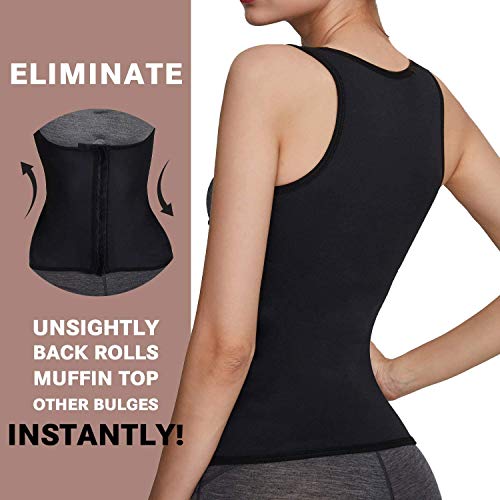 Roseate Faja Reductora Mujer Camisetas Sauna Chaleco Neopreno de Sudoración para Deporte Forma de Cuerpo y Sudor Caliente sin Cremallera/Cierre de Gancho XL