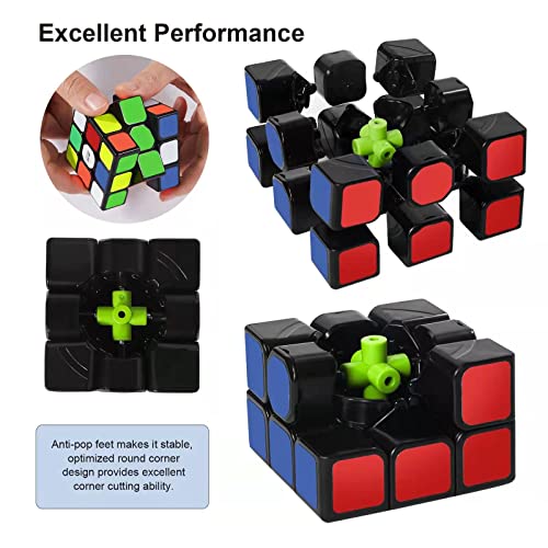 ROXENDA Cubos de Velocidad, Speed Cube Set Qiyi de 2x2 3x3 Cube, Fácil de Tornear y Liso Jugar, Cubo de Velocidad para Principiantes y Pro