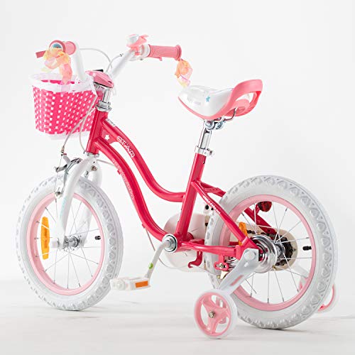 RoyalBaby Bicicleta de Niño niña Stargirl Ruedas auxiliares Bicicletas Infantiles Bicicleta para niños 12 Pulgadas Pink