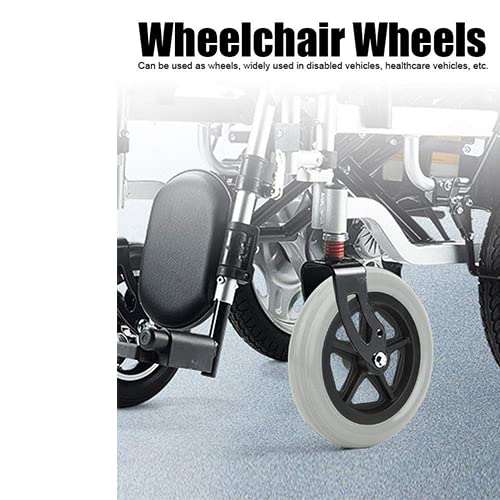 Rueda delantera para silla de ruedas de 7 pulgadas, andador de repuesto de rueda de desplazamiento de goma gris 608ZZ 176 mm para personas discapacitadas