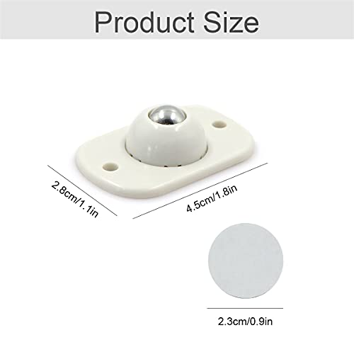 Ruedas de Bolas Para Muebles Ruedas Planas - Goma Ruedas Para Muebles, Pequeñas Ruedas Para Soporte Autoadhesivo, Polea Universal Tipo Pasta de Rotación de 360 Grados，Poco Ruido，12 Piezas.