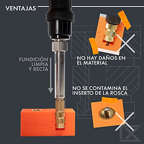 ruthex set de puntas para soldar/ayuda para fundir - puntas para insertos roscados M2 / M2.5 / M3 / M4 / M5 / M6 / M8