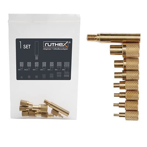 ruthex set de puntas para soldar/ayuda para fundir - puntas para insertos roscados M2 / M2.5 / M3 / M4 / M5 / M6 / M8