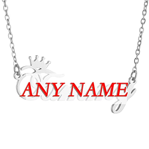 RWQIAN Personalizado Collar Nombre Cadena de Número Acero Inoxidable Joyería Mujer Hombres Oro/Plata/Rose 45+5CM