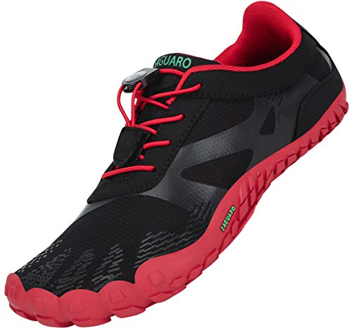 SAGUARO Barefoot Zapatillas de Trail Running Hombre Mujer Zapatillas Ligeros de Secado Rápido para Playa Beach Surf Mar Piscina Río Yoga Cycling Deportes Acuáticos,Rojo 42 EU