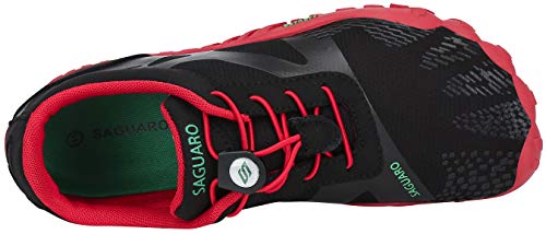 SAGUARO Barefoot Zapatillas de Trail Running Hombre Mujer Zapatillas Ligeros de Secado Rápido para Playa Beach Surf Mar Piscina Río Yoga Cycling Deportes Acuáticos,Rojo 42 EU