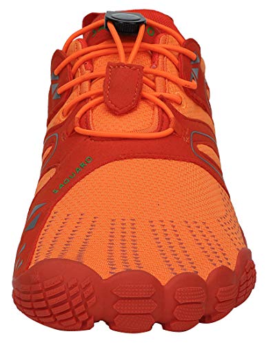 SAGUARO Hombre Mujer Barefoot Zapatillas de Trail Running Escarpines de Deportes Acuaticos Transpirable Calzado Minimalista para Fitness Entrenamiento Gimnasio, Naranja 44 EU