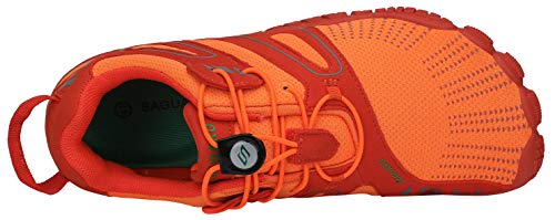 SAGUARO Hombre Mujer Barefoot Zapatillas de Trail Running Escarpines de Deportes Acuaticos Transpirable Calzado Minimalista para Fitness Entrenamiento Gimnasio, Naranja 44 EU