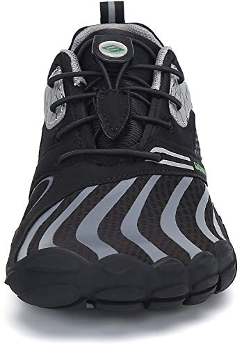 SAGUARO Hombre Zapatillas Barefoot de Trail Running Antideslizante Zapatillas Minimalistas Fivefingers Barefoot Zapatos Gris Oscuro New 43 EU