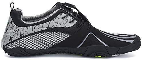 SAGUARO Hombre Zapatillas Barefoot de Trail Running Antideslizante Zapatillas Minimalistas Fivefingers Barefoot Zapatos Gris Oscuro New 43 EU