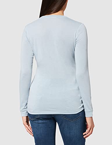 SALEWA Solid Logo Dry W L/S tee, Camiseta de Manga Larga para Mujer, Mujer, 00-0000027341, BLU (Blue Fog Melange), 42/36