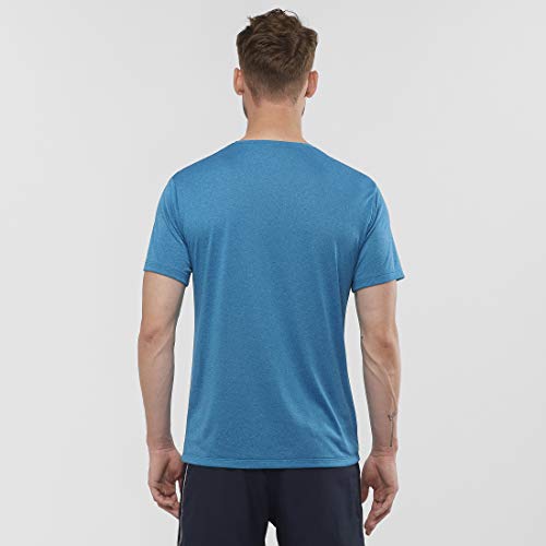 SALOMON Agile Graphic tee Camiseta, Hombre, fjord Blue/Heather, m