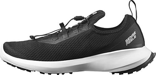 Salomon Sense Feel 2 Hombre Zapatos de trail running, Negro (Black/White/Black), 43 ⅓ EU