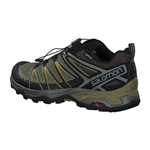 Salomon X Ultra 3 Gore-Tex (impermeable) Hombre Zapatos de trekking, Gris (Castor Gray/Beluga/Green Sulphur), 41 ⅓ EU