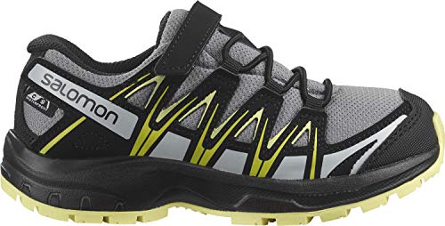 Salomon XA Pro 3D Climasalomon Waterproof (impermeable) Kids unisex-niños Zapatos de trail running, Gris (Monument/Black/Charlock), 26 EU