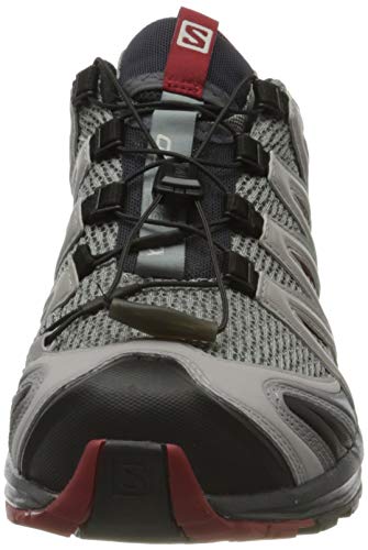 Salomon XA Pro 3D, Trail Running Shoe Hombre, Gris (Monument/Ebony/Red Dahlia), 45 1/3 EU