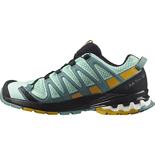 Salomon XA Pro 3D V8 Mujer Zapatos de trail running, Verde (Yucca/Trellis/Arrowwood), 36 EU