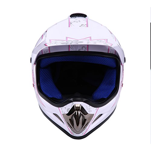 Samger DOT Youth Niños Fuera del Casco de Motocross Dirt Bike Casco con Guantes Gafas (Blanco,S)