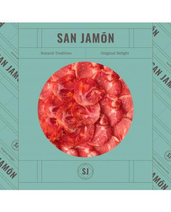San Jamón - Cesta Regalo Gourmet Ibérica, Béjar. Chorizo, Lomo y Salchichón Ibéricos, Crackers, Bombones, Shortbreads, Cacahuetes, Mermelada y Té