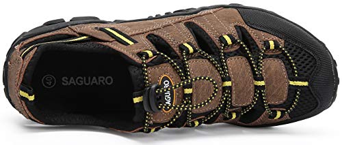 Sandalias Hombre Verano Los Zapatillas de Senderismo Transpirable Low Rise Peso Ligero Camper Cuero Sandalias Deportivas