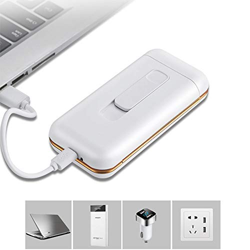 SANSH - Pitillera con encendedor eléctrico, portátil, caben 20 cigarrillos finos largos, encendedor sin llama, recargable con USB, resistente al viento, rojo