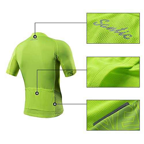 Santic Maillot Ciclista Hombre Top Ciclismo Bicicleta Bici Transpirable Secado Rápido Jersey Ciclista Yorkson Verde EU XXL