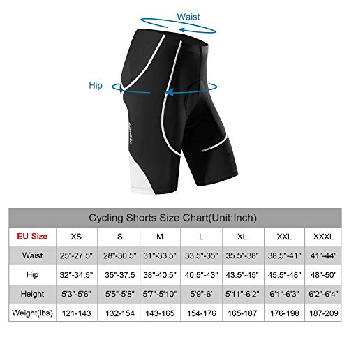 Santic Pantalon Ciclismo Hombre Corto Pantalones Bicicleta Hombre Montaña/MTB Acolchado con Badana/Almohadilla Blanco EU L