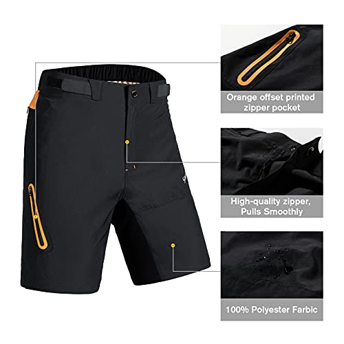 Santic Pantalones Cortos MTB Hombre Pantalones Cortos Ciclismo para Hombre Negro EU L