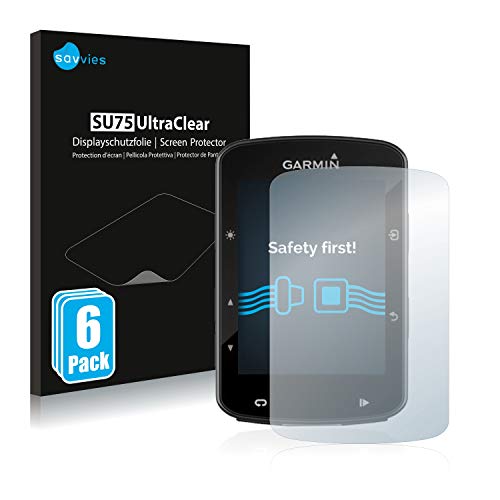 savvies Protector Pantalla Compatible con Garmin Edge 520 Plus (6 Unidades) Película Ultra Transparente