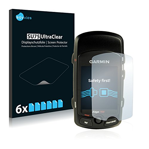 savvies Protector Pantalla Compatible con Garmin Edge 705 (6 Unidades) Película Ultra Transparente