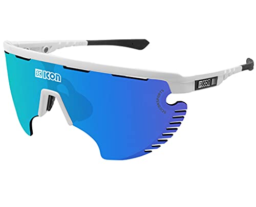 SCICON Gafas Aerowing Lamon Scnpp Lente Multireflejo Azul/montura Blanco Brillo