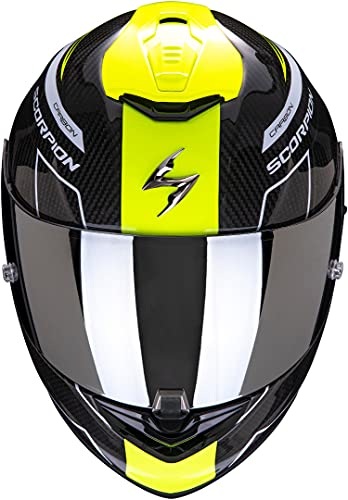 Scorpion - Casco integral EXO-1400 Carbon Air Beau, blanco, neón amarillo, talla XL