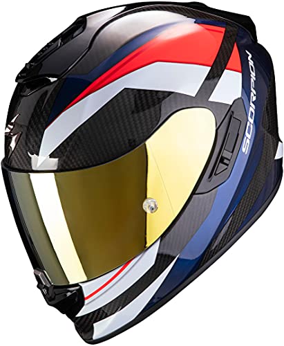 Scorpion CASCO MOTO EXO-1400 CARBON AIR,UNISEXO,ROJO & AZUL,S